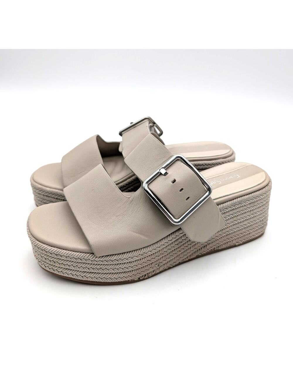 Franco Sarto Taziana Platform Sandals Buckle Straps Women's Gray Size US6M EU36